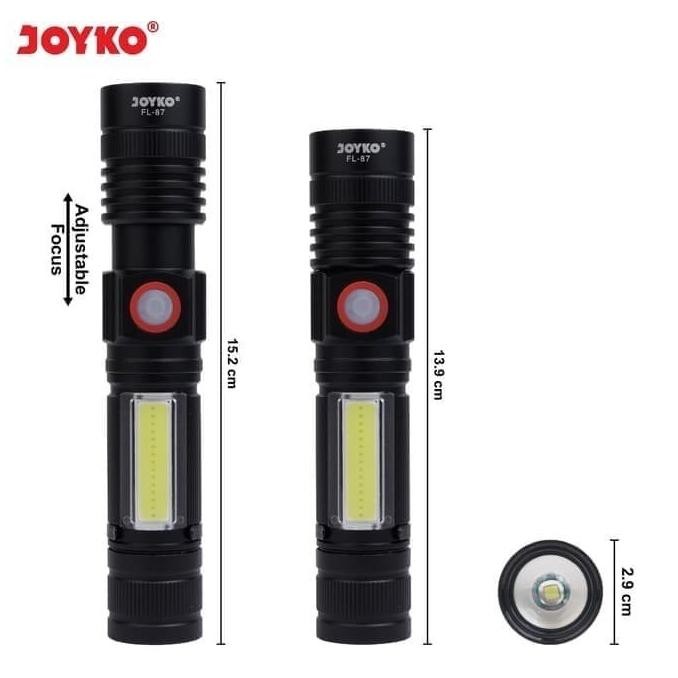 Rechargeable Senter LED FL87 / Flashlight LED Isi Ulang Joyko FL 87 Senter