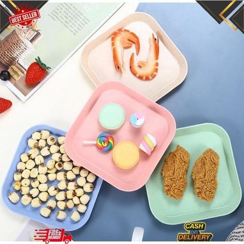 GROSIR Piring Sendok Gelas Jerami Gandum Cangkir Mug Serbaguna Alat Makan Set Plastik