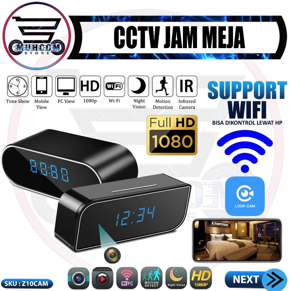 Spy Cam Kamera Pengintai Model Jam Meja Clock Z10 WIFI P2P HD 720P With Night Vision Kamera Unik Det