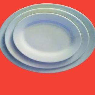 Piring Saji Ikan Oval Set 3 Keramik (9" 10,5" 12")