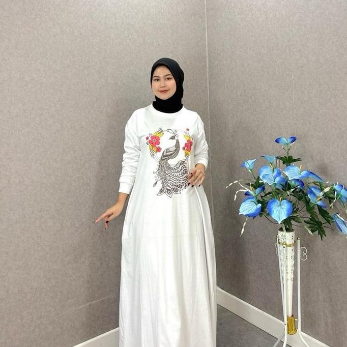 DS105 >> ANINDYA DRESS | Gamis kaos| dress | baju simple | gamis harian | Midi dress | dress katun