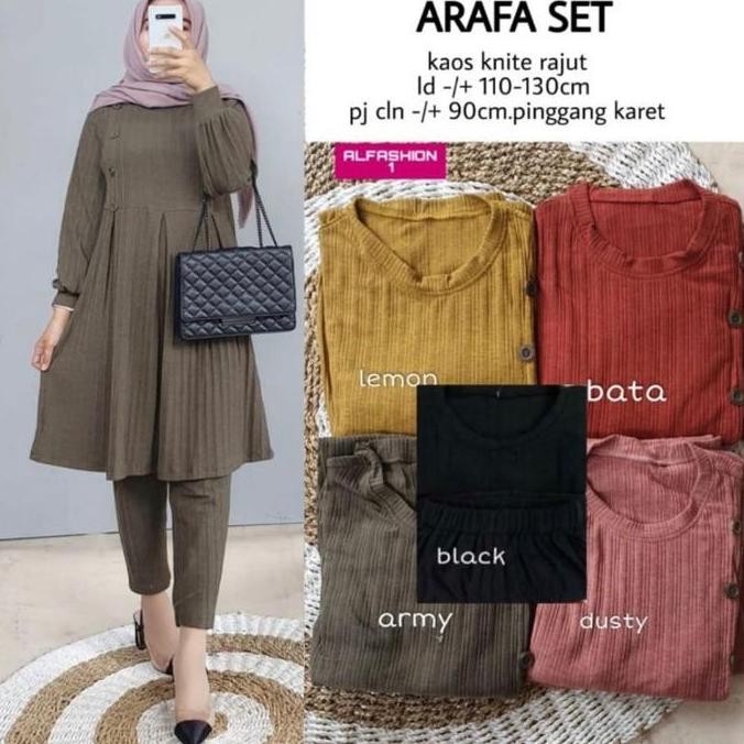 DF265>> Setelan afara set 0215 / gamis / setelan celana / baju kekinian / tunik muslim / pakaian wan