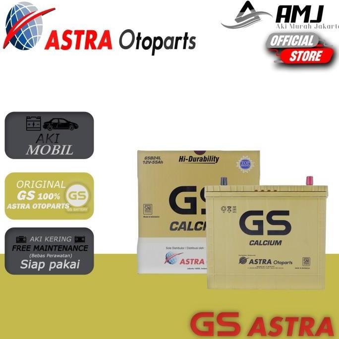 // GS Calcium Astra Aki Mobil Suzuki XL7 NS60L / 65B24L - 55Ah Aki Kering //