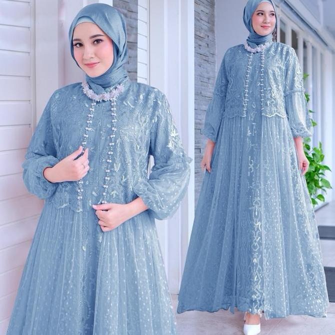 DF298>> MAXI EFIKA GAMIS BORDIR PLUS MUTIARA GAMIS SERAGAMAN GAMIS LEBARAN GAMIS KONDANGAN