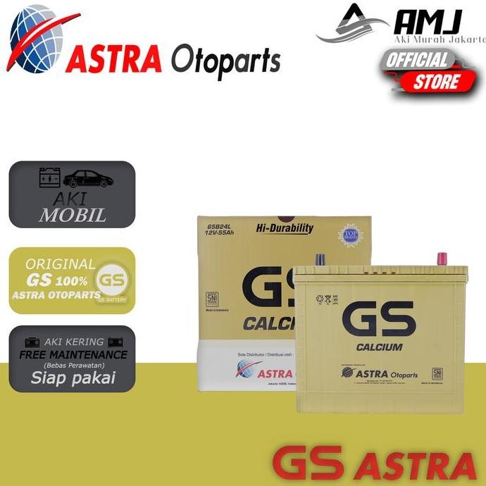 * GS Calcium Astra Aki Mobil Nissan Grand Livina 65B24L / NS60L - 55Ah Aki Kering *
