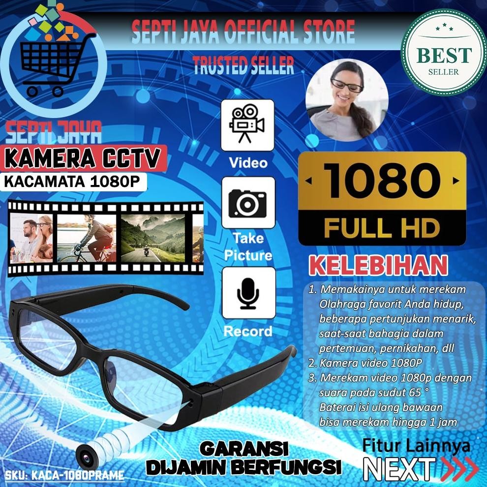 Mini Spy Camera Kacamata Glasses Eyewear Full HD 1080P Action Cam Kamera Sport Olah Raga Pengintai P