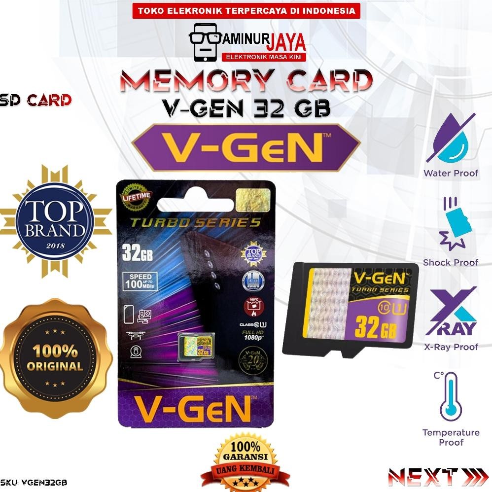 Kartu Memory VGEN 32GB Turbo Series Class 10 MMC Memori Card Micro SD Card V-Gen Aksesories Perlengk