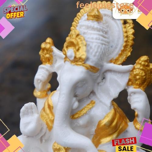 Termurah Patung Ganesha ceper 12 cm - Ganesha Resin - Patung Ganesa - Miniatur Ganesha - Ganesa - Pa