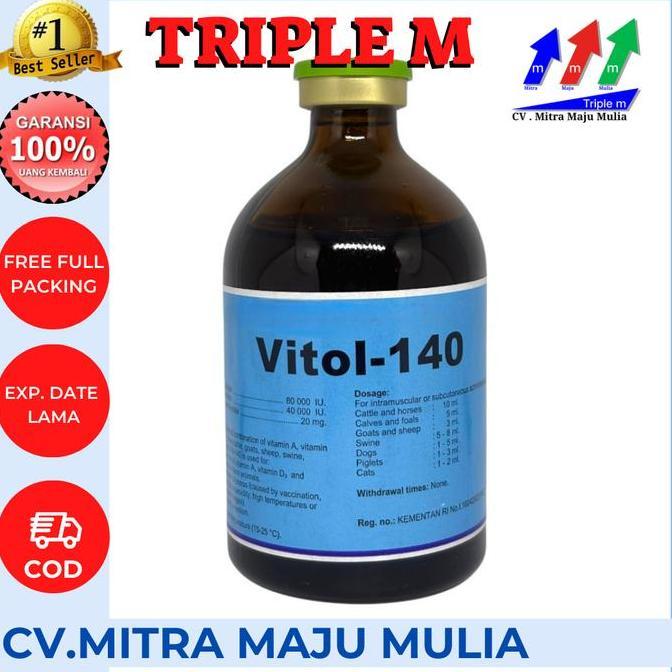 Vitol 140 isi 100ml - Vitamin ADE Hewan Ternak AME