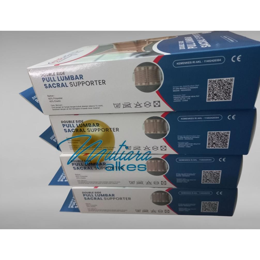 (MUTIARA ALKES) Korset Saraf Kejepit Double Side / Penyangga Pinggang / Double Side Lumbar Sacro ONE