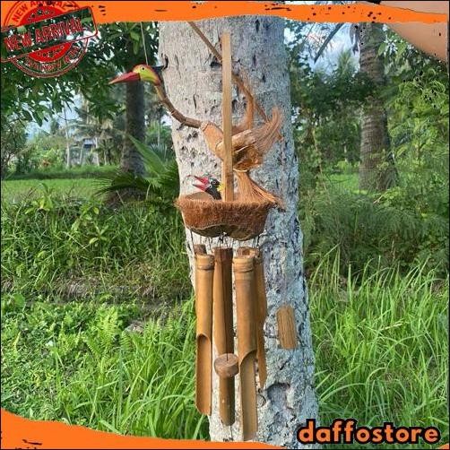 HotSale Lonceng Angin Bambu Motif Burung - Genta Angin Bambu - Gantungan Bambu - Lonceng Bambu - Lon