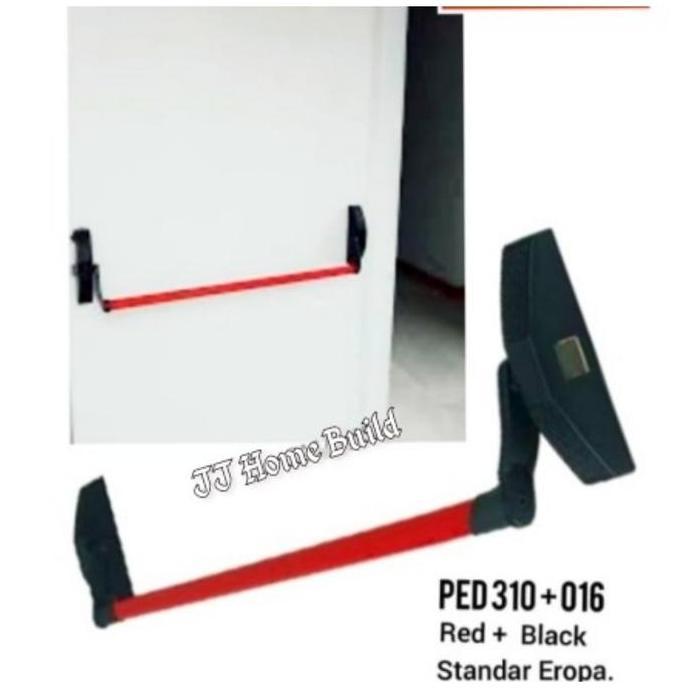 Panic Bar Solid Ped 310+016 Red+Black/Handle Pintu Emergency/Darurat