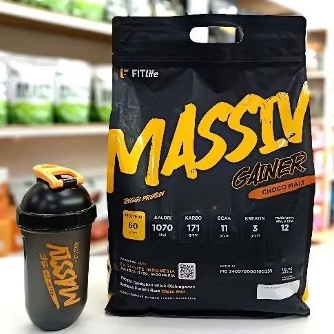 Fitlife Massiv Gainer 12 Lbs Susu Penambah Berat Badan Tinggi Kalori & Protein Original