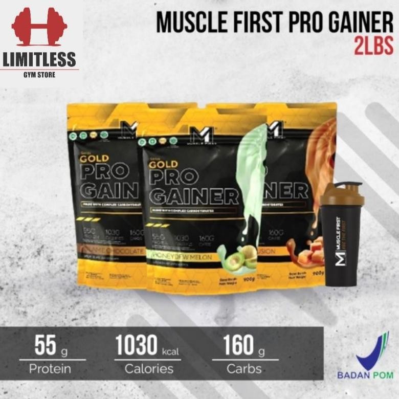 Musclefirst Gold Pro Gainer 2 Lbs - 900G Susu Pemula Gym Mass Penambah Massa Otot Original