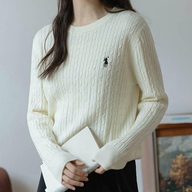 Larana Fashion Stor3 LADYCOLLECTION-Sweater Rajut wanita bordir olop kerah bulat lengan panjang baha