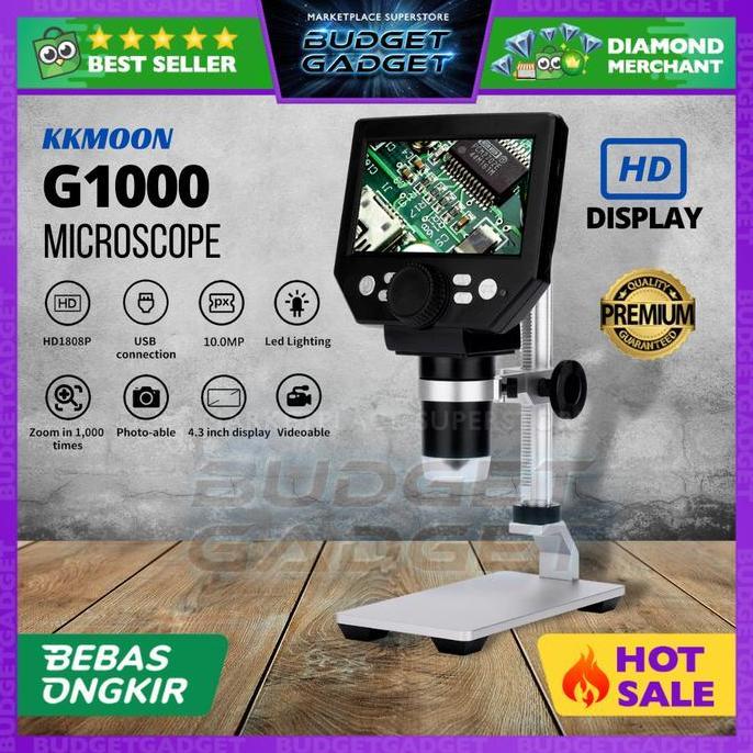 TERBARU - KKMOON Mikroskop Digital USB dengan Monitor & Stand - G1000