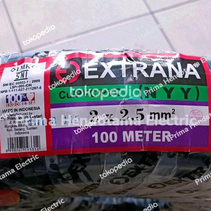 Kabel NYY 2x2,5mm Extrana | Kabel Extrana Tunggal NYY 2x2.5 mm 100Mtr