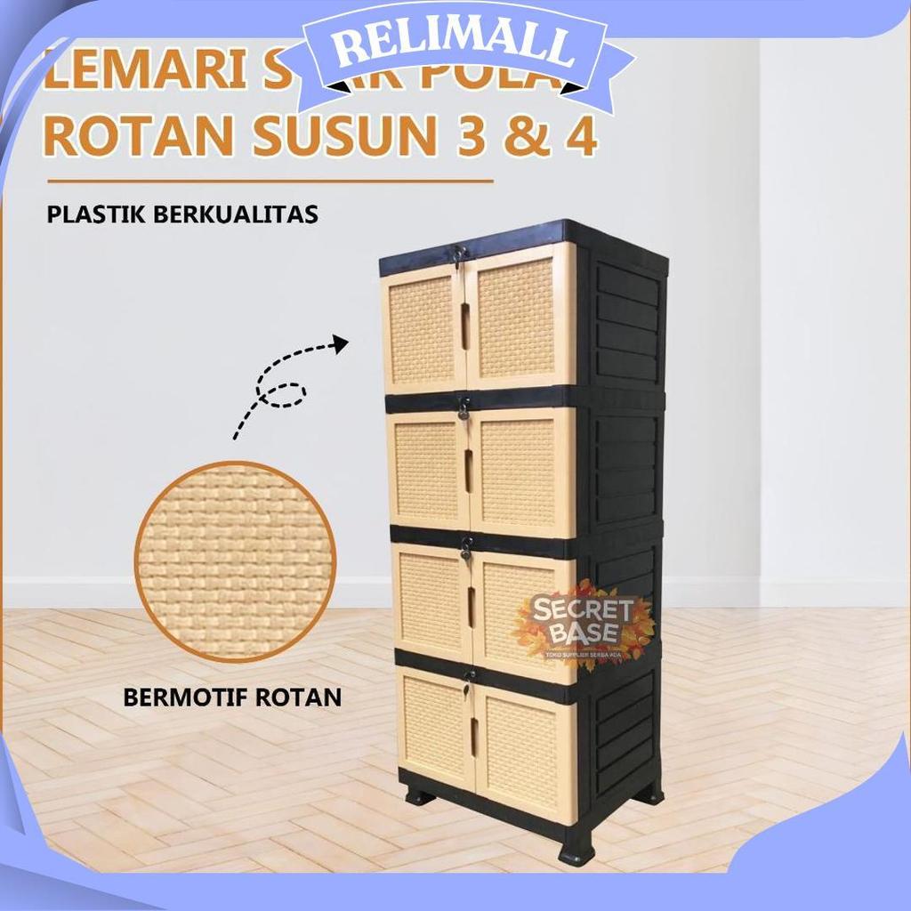 Lemari Star Susun 4 - Kunci / Lemari Pakaian Jumbo / Lemari Plastik Susun Sale