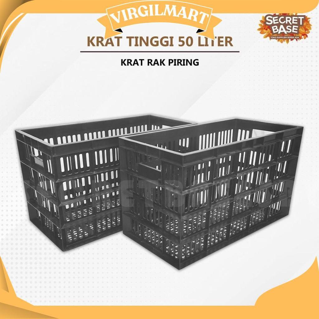 Krat Tinggi 50 Liter - Krat Rak Piring / Keranjang Pakaian Serbaguna Promo