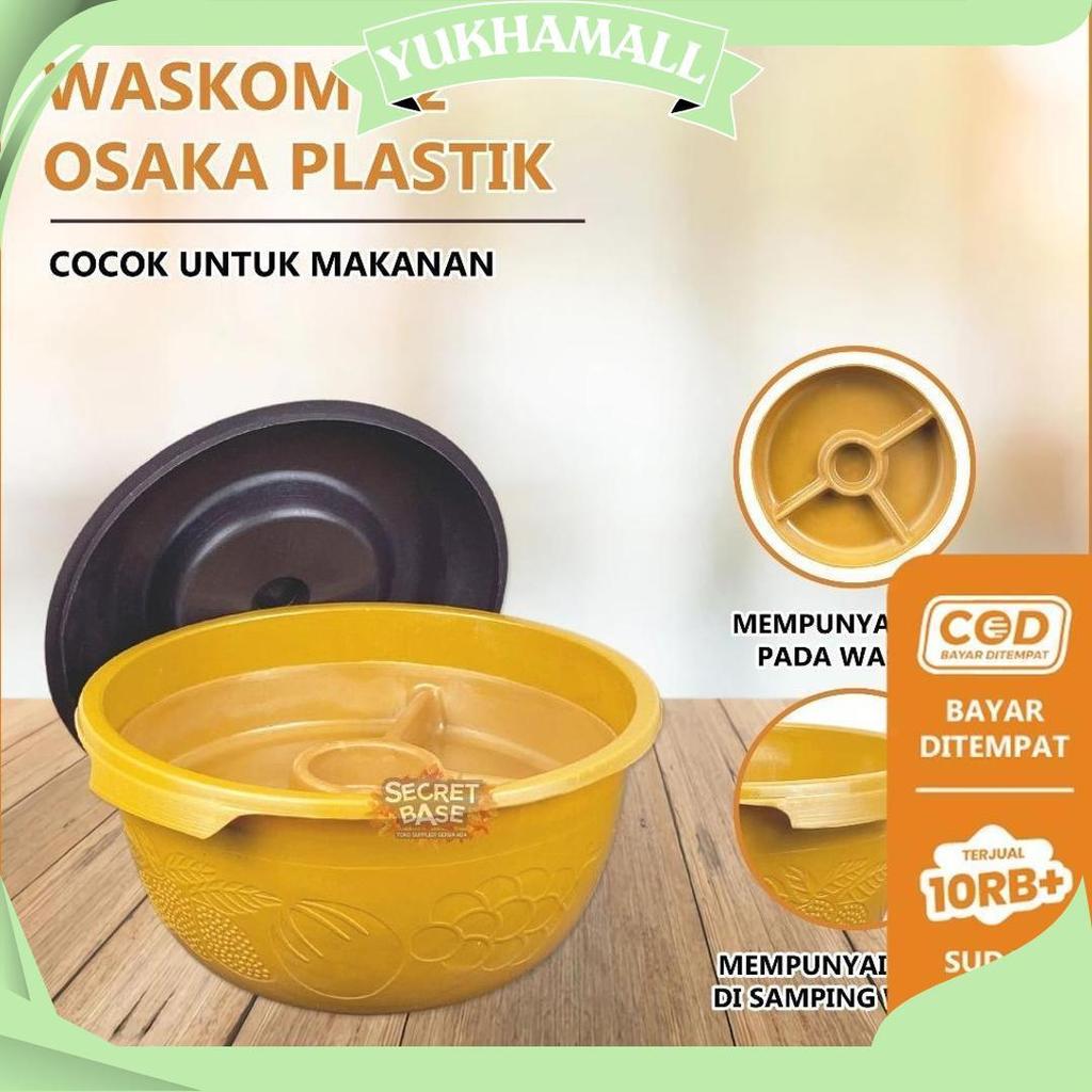 (Isi 12Pcs) Baskom Sekat Tutup - Baskom Hajatan / Waskom / Wakul / Bakul Nasi Plastik Promo