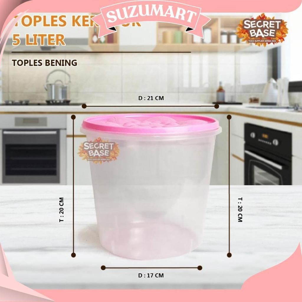 Toples Melodi 5 Liter - Tempat Makanan Plastik 5000Ml / Snack Kiloan Toples /Sealware/Toples Kerupuk
