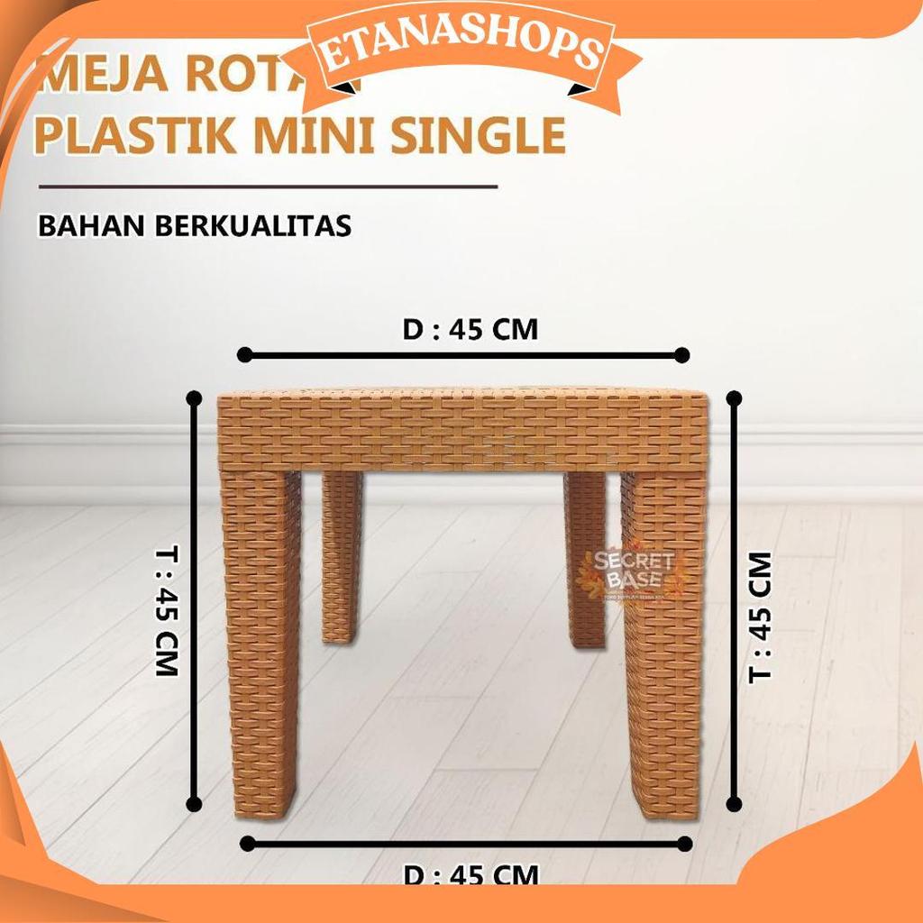 Meja Motif Rotan - Meja Plastik Besar / Meja Tamu / Meja Kafe Teras Taman Ori