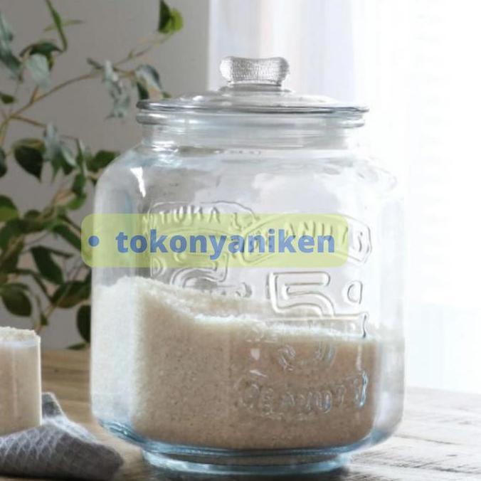 toples kaca besar ukuran large untuk kue kerupuk kedap udara
