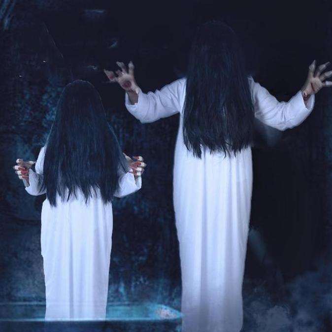 BARU KOSTUM SADAKO HANTU WANITA SERAM SETAN PAKAIAN HALLOWEEN HALLOWEN HALOWEEN HELLOWEEN HELOWEEN H