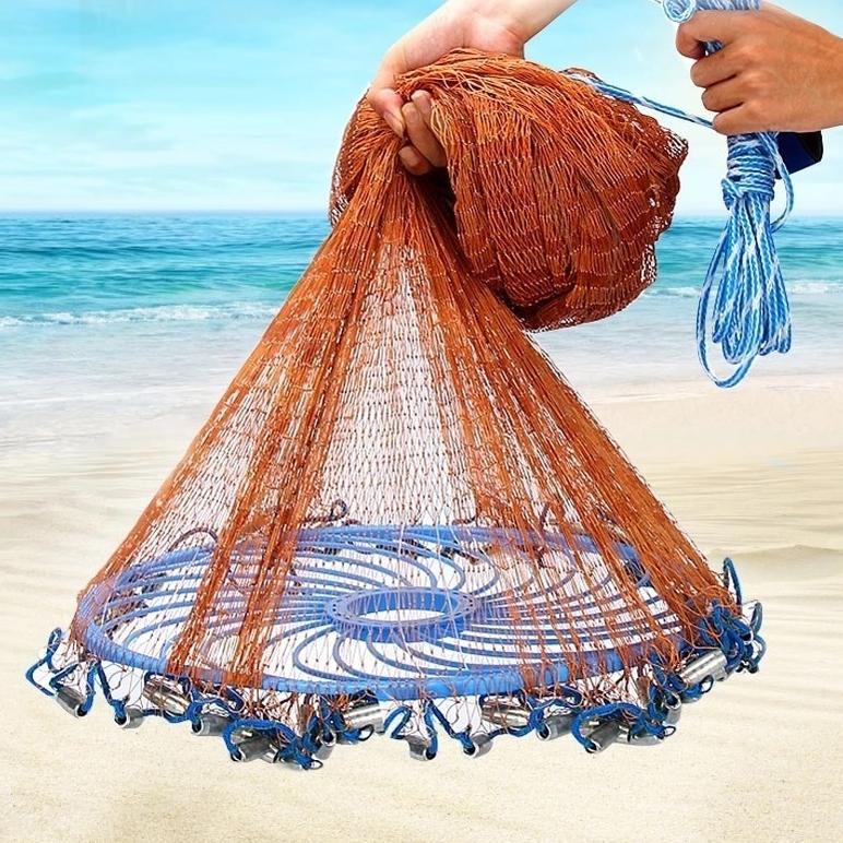 Jaring Jala Lempar/ Jala Ikan Nelayan Jaring Ikan Jaring Pancing Ikan Coklat/Cokelat