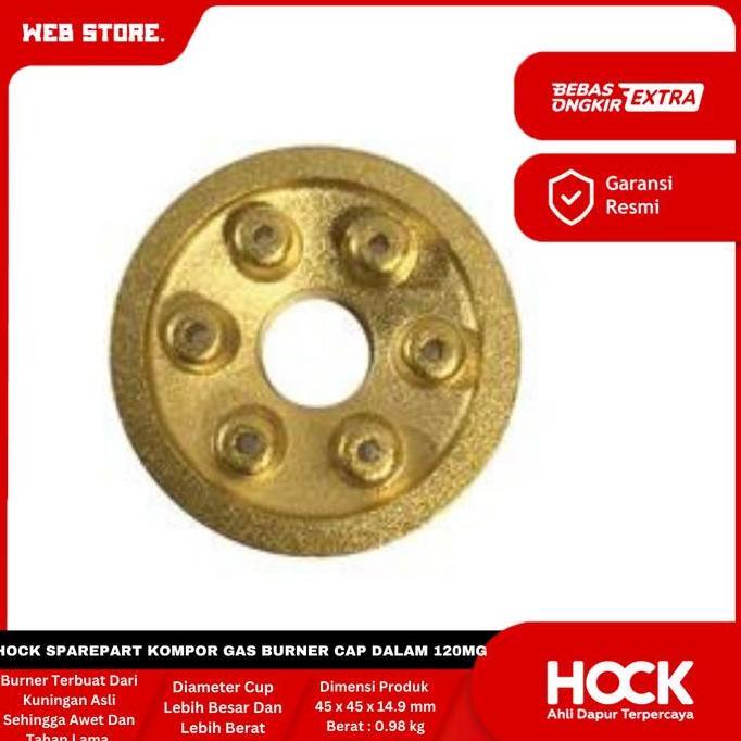 CORVUS Hock Sparepart Kompor Gas Burner Cap Dalam 1 Tungku 2 Tungku Kuningan