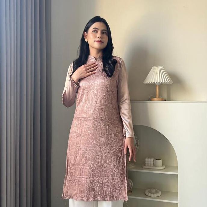 Hoolaqueen - Yoona Tunik - Tunik Chantily - Atasan Tunik Kondangan - Outfit Kondangan Wanita