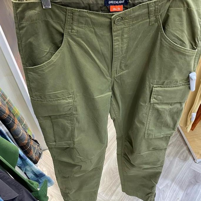 Celana Cargo Greenlight Original Zipper 209022313 Hijau dan Hitam