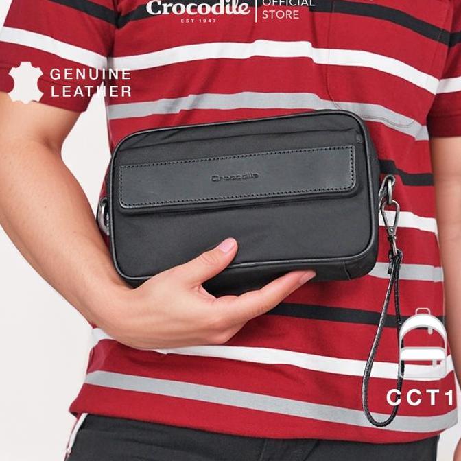 Crocodile CCT1 Tas Genggam Clutch Pria - Black