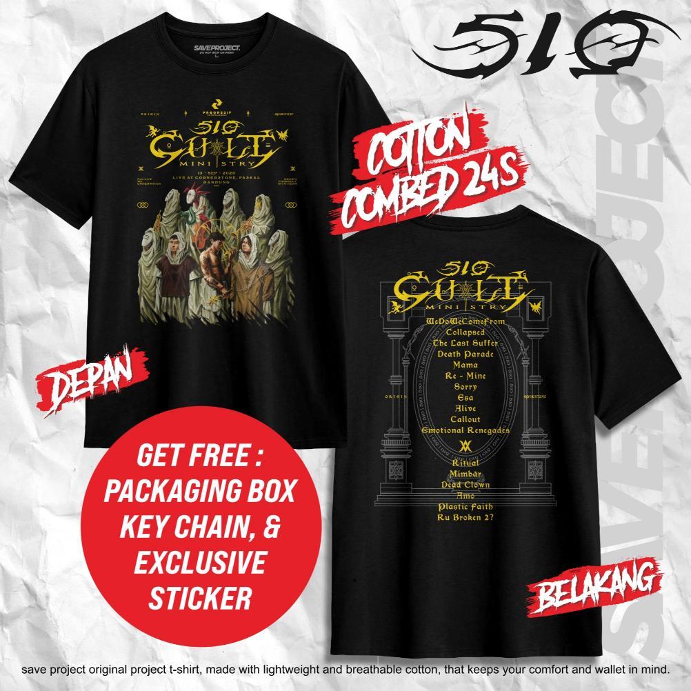 SAVE. Project | Kaos Band 510 "CULT MINISTRY" | T-Shirt 510 Concert | Kaos Band 510 | T-Shirt Band