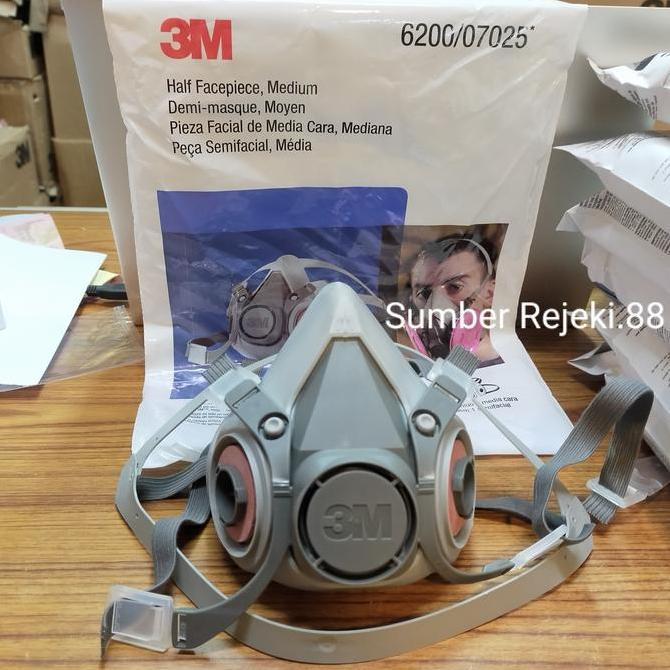 Respirator 6200 Masker 3M 6200 Half Facepiece Reusable Original 100%