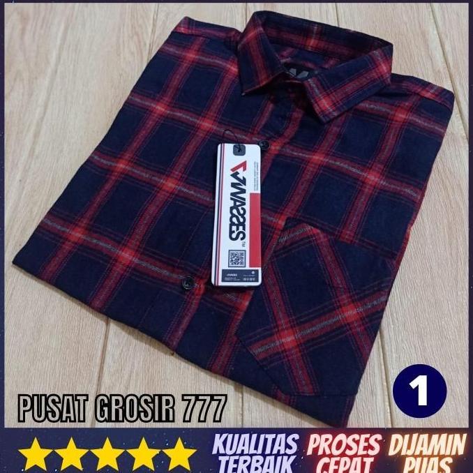 Atasan Pria Lengan Pendek Kemeja Flanel Tebal Premium Pfp 01