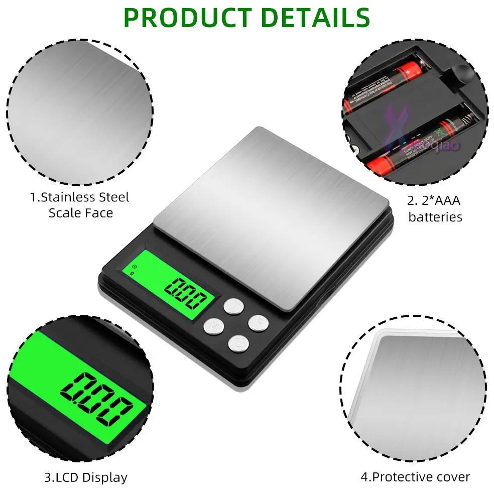 Timbangan saku elektronik timbangan gram kecil timbangan 0,01 karat timbangan gram berat elektronik 