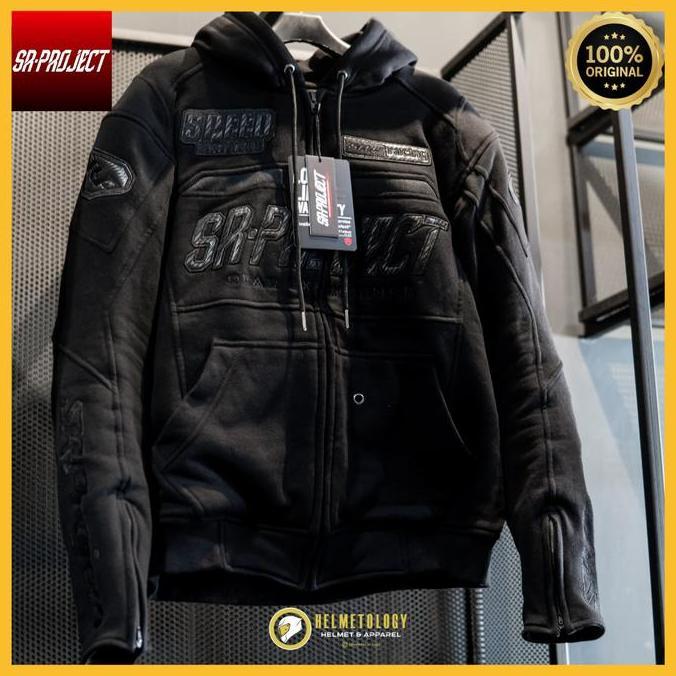 * SR Project Superblack Carbon Hoodie Protector Jaket Motor Original *