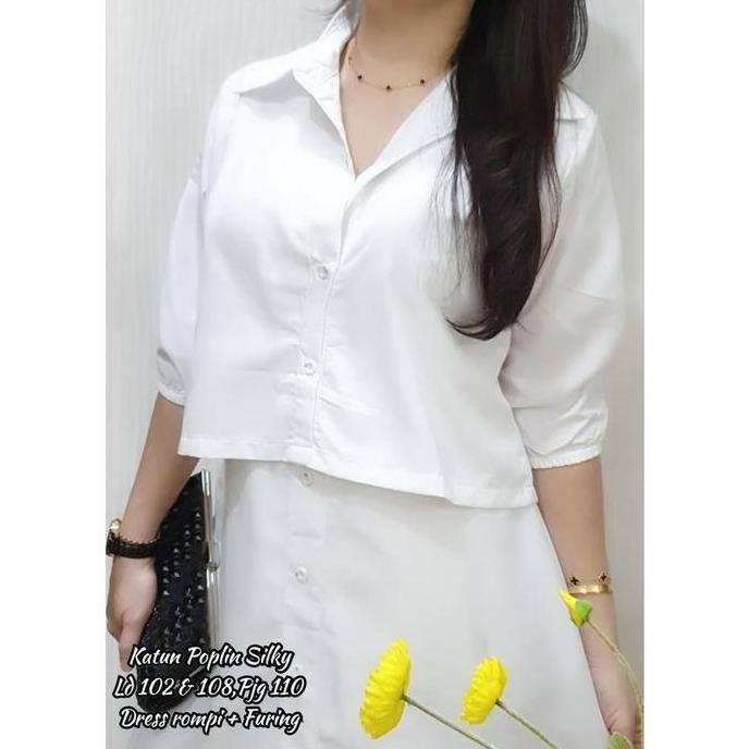 Promo Dress Wanita - Dress Putih Katun Poplin - Dress Korea COD