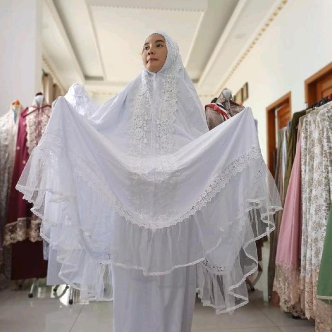 DB239 }} MUKENA MUTIARA MEWAH CANTIK DAN SUPER JUMBO Katun Nyaman Lembut