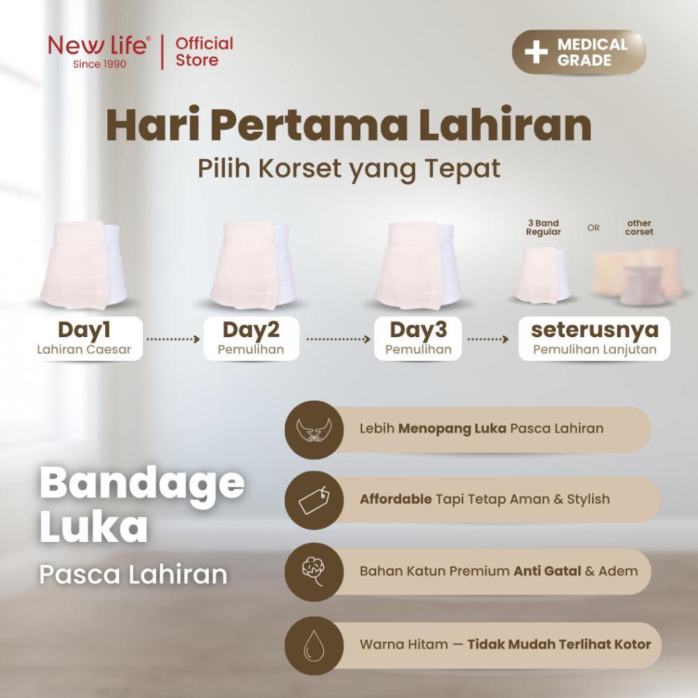 Korset New Life 2 Pcs 3 Band Korset Reguler Korset Pasca Melahirkan Postpartum korset melahirkan set