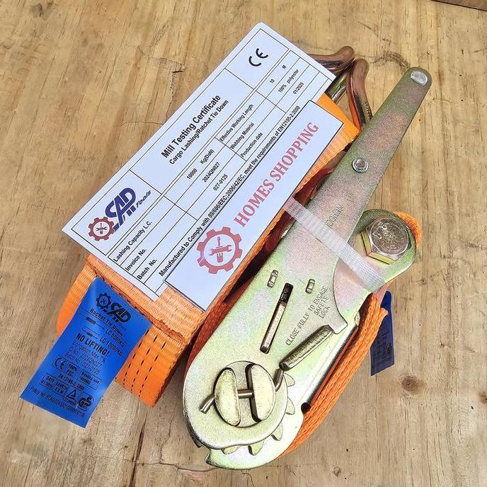 LOLOPECHKA ratchet tie down 3inch 10m TALI PENGIKAT BARANG TRACK BELT cargo 10ton