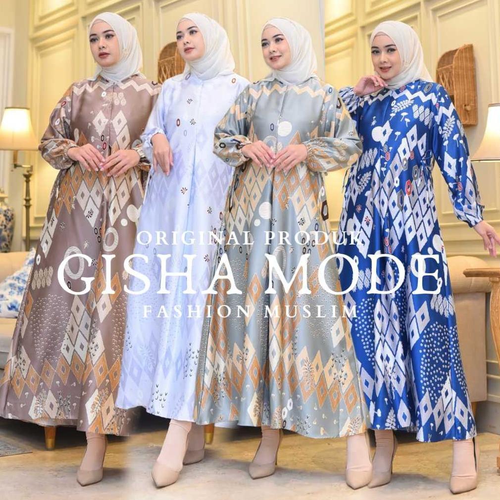 Gamis BRESYA Silk Premium Terbaru |Gamis Motif Bunga Terbaru | Gamis Motif Etnik Silk Premium|Gamis 