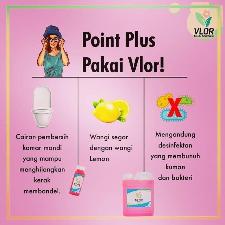 Vlor Pembersih Kamar Mandi, Toilet & Kaca Ampuh (Ukuran 1 Liter) Kebersihan