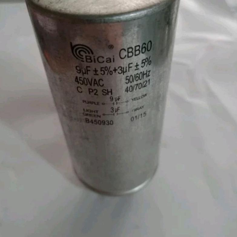 Kapasitor Double Mesin Cuci Toshiba Bicai CBB60 9 + 3 mf Original Sparepart mesin cuci