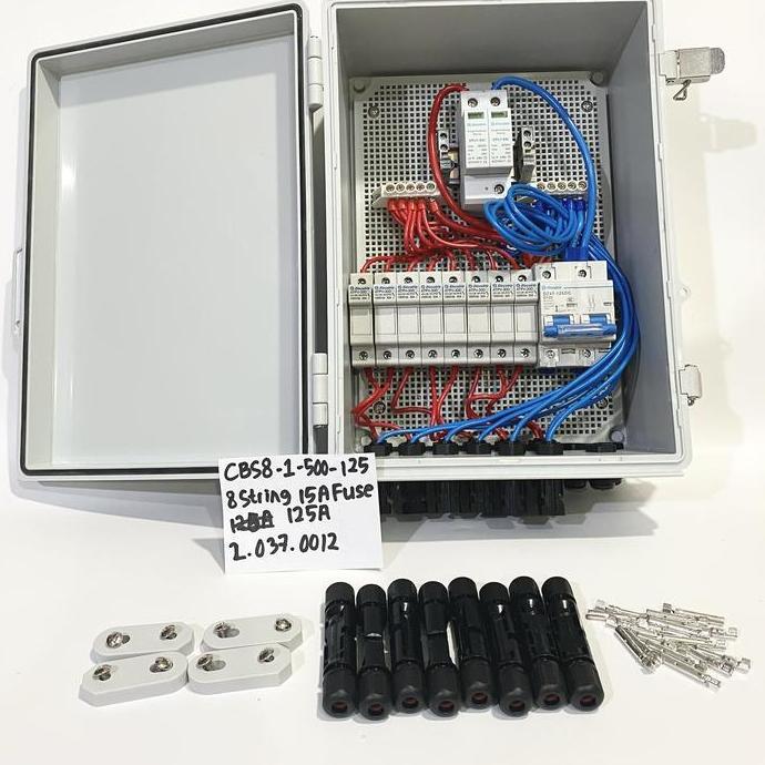 MORIFOYU- Slocable PV Combiner Box 8 Strings 500V DC Fuse 125A Surge Protector