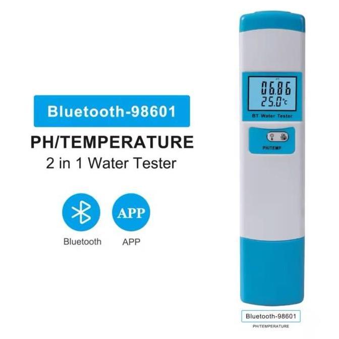 RORONOA- Bluetooth-98601 Alat Ukur Kualitas PH MeterDan Suhu untuk Air dengan Layar LCD Backlight Ak
