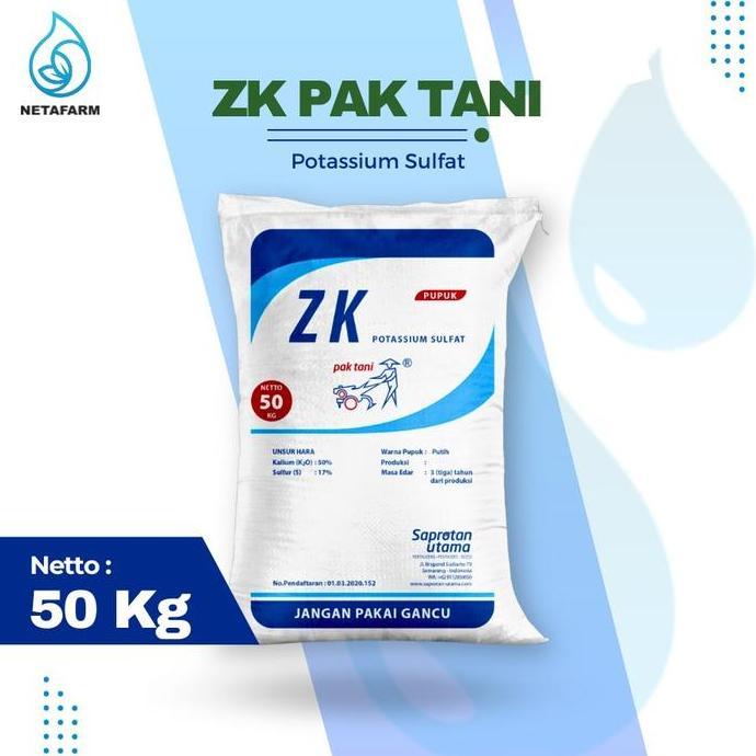 Pupuk ZK PAK TANI Potassium Sulfat Kemasan Karung 50 KG