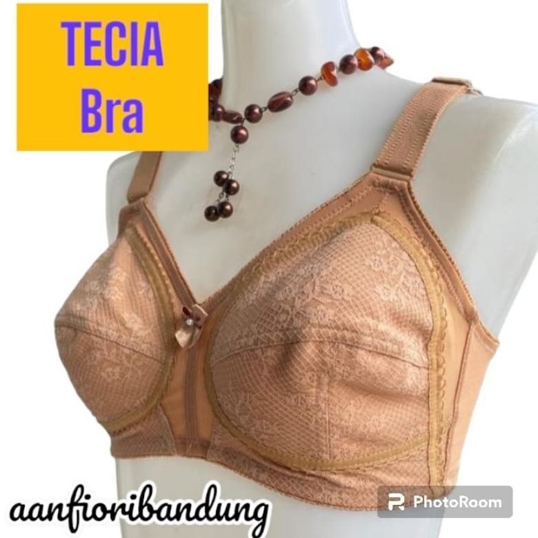 FIORI Bra TECIA Ver 03 MILKCOFFEE | Bra Tanpa Kawat Tanpa Busa Kait 2 Payudara Sedang dan Besar Paka