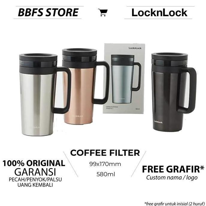 lock n lock original table mug 500ml gelas tumbler vaccum panas dingin custom grafir locknlock